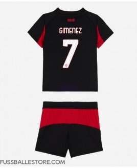 Günstige AC Milan Santiago Gimenez #7 Heimtrikotsatz Kinder 2025-26 Kurzarm (+ Kurze Hosen)